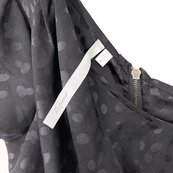 Reformed Women’s Small Black Polka Dot Print One Shoulder Dress Urban Outfitters - Picture 4 of 8